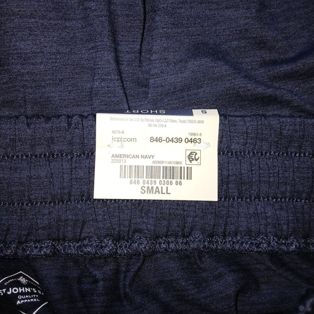 NWT ST JOHN'S BAY Women S Minimalist Pull-On Pockets Drawstring Navy Blue Shorts - Picture 7 of 8